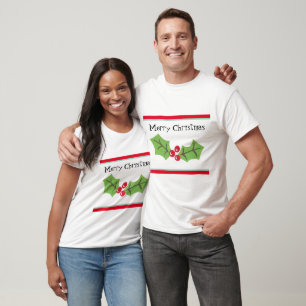 Personalised Christmas Holly & Berries T-Shirt