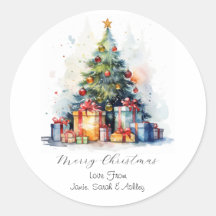 Personalised Christmas Name Stickers Family Labels