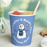Personalised Christmas Party Snowman Paper Cups<br><div class="desc">Paper Cups for a Christmas Party decorated with a fun snowman illustration.</div>