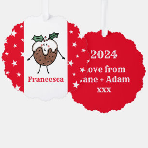 Personalised Christmas Pudding Ornament Card