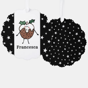 Personalised Christmas Pudding Ornament Card