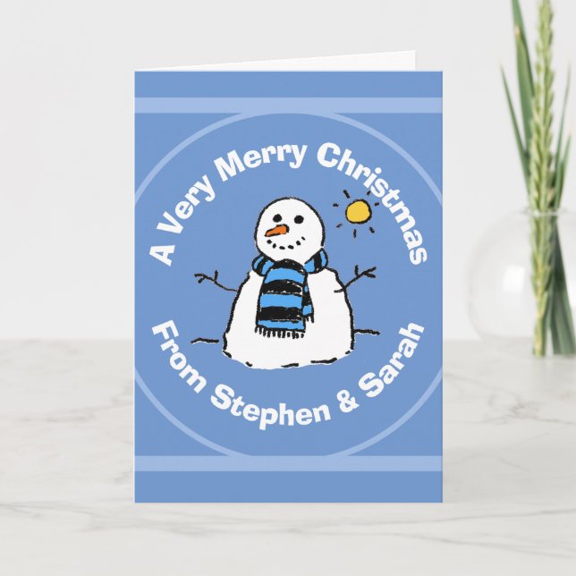 Personalised Christmas Snowman Holiday Card (Front)