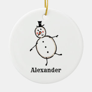 Personalised Christmas Snowman Tree Decoration