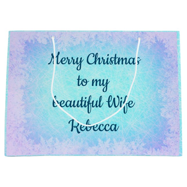 Personalised Christmas Wife Large Gift Bag (Front)