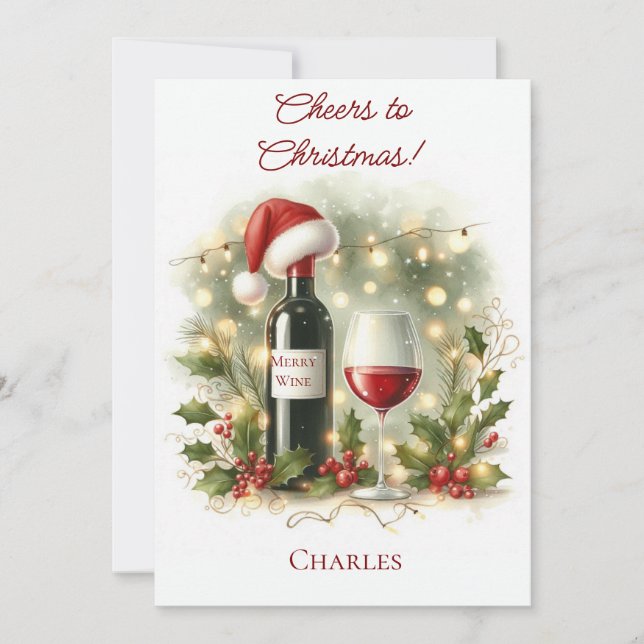 Personalised Christmas Wine Lover Card  (Front)