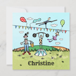 Personalised Circus Birthday Party Invitation