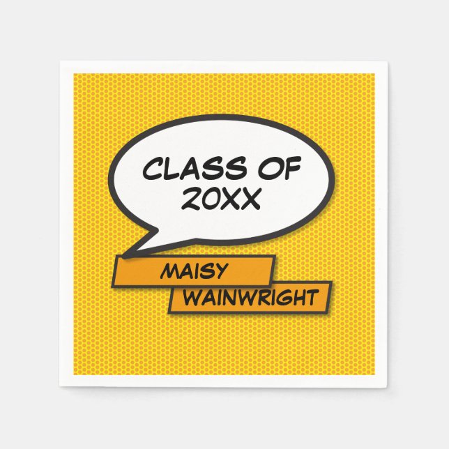 Personalised Class of 2022 Graduation Party Fun Napkin (Front)