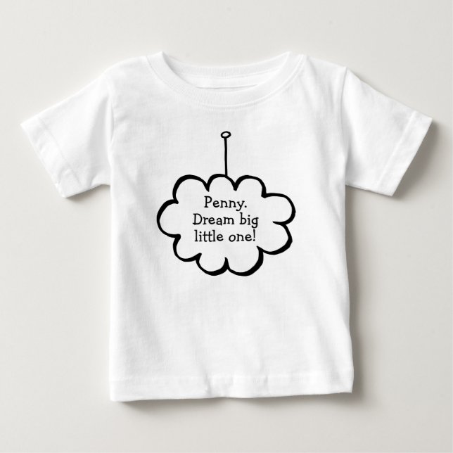 Personalised Cloud on a String Baby T-Shirt (Front)
