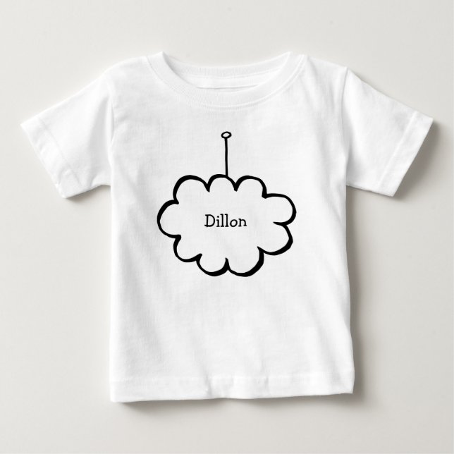 Personalised Cloud on a String Baby T-Shirt (Front)