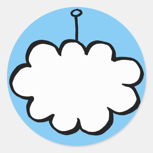Personalised Cloud on a String Classic Round Sticker (Front)