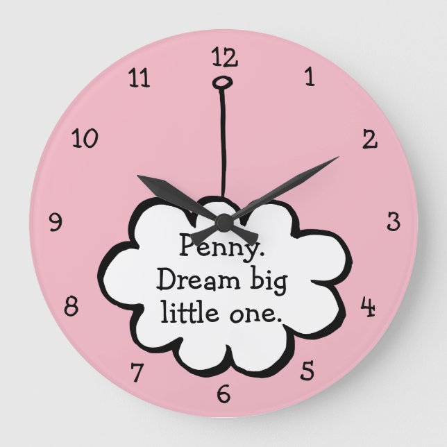 Personalised Cloud on a String Large Clock (Front)