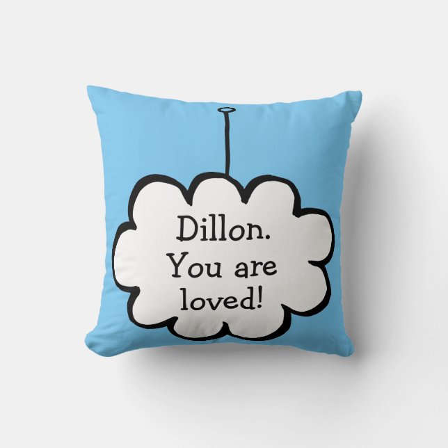 Personalised Cloud on a String Throw Pillow (Front)