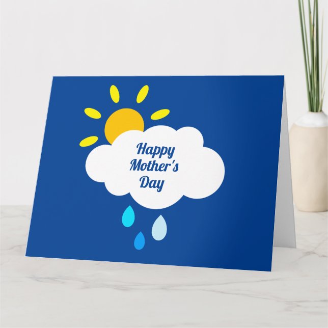 Personalised Cloud, Rain and Sunshine Mother's Day Card (Front)