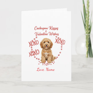 Personalised Cockapoo Kisses Valentine Wishes Card