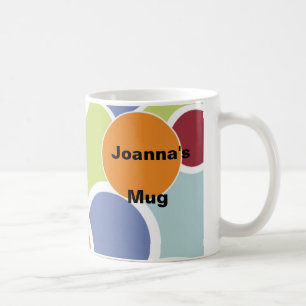 Personalised Coffee Mug Retro Circles Add Name