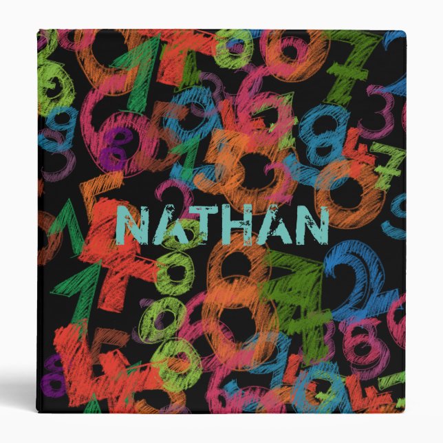 Personalised Colourful Numbers Graffiti Binder (Front)