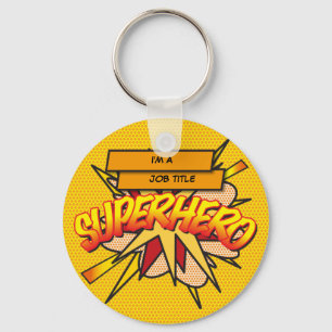 Personalised Comic Book Pop Art I'M A... SUPERHERO Keychain