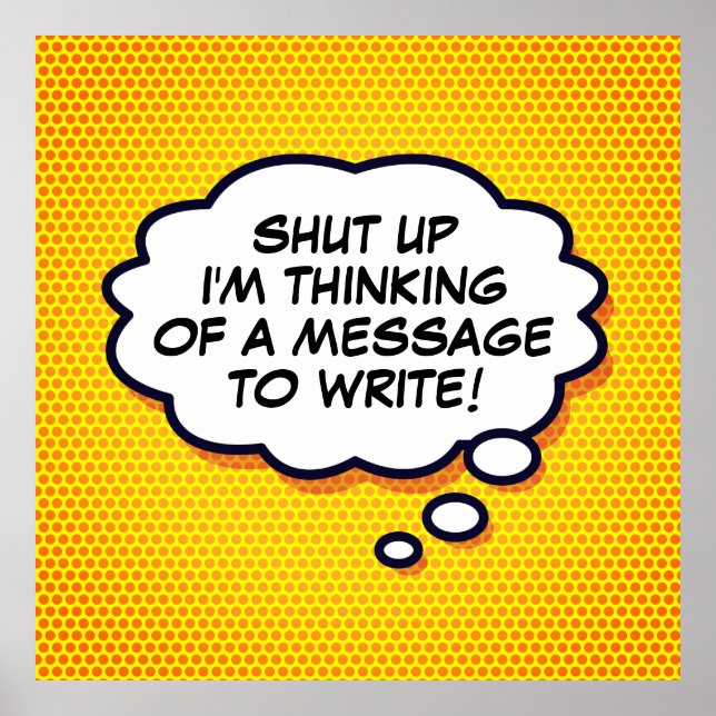 Personalised Comic Book Pop Art Think Bubble Poster (Front)