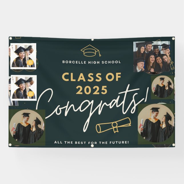personalised congrates  bloom graduation Banner (Horizontal)