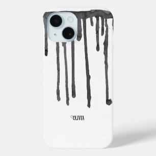 Personalised Cool Black Dripping Paint iPhone Case