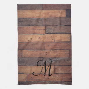 Personalised Country Farmhouse Monogram Script Kitchen Towel