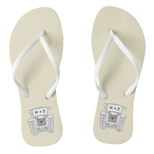 Personalised Country Wedding Tractor Flip Flops