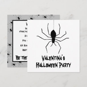 Personalised Creepy Spiders Halloween Invitation