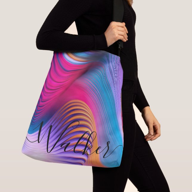 Personalised Crossbody Tote Bag - Abstract Art (Close Up)