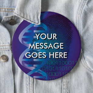 Personalised CSI DNA Fingerprint 6 Inch Round Button