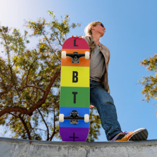 Personalised custom LGBTQ Pride Rainbow Skateboard