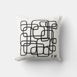 Personalised Custom Name Abstract Line Art Throw Pillow