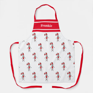Personalised Cute Candy Cane Apron