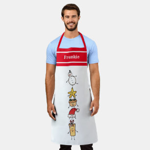 Personalised Cute Christmas Characters Apron