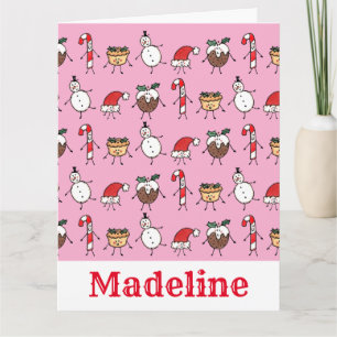 Personalised Cute Christmas Characters Card