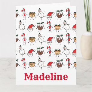 Personalised Cute Christmas Characters Card