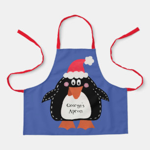 Personalised Cute Christmas Penguin Apron
