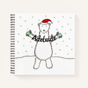 Personalised Cute Christmas Polar Bear Christmas Notebook