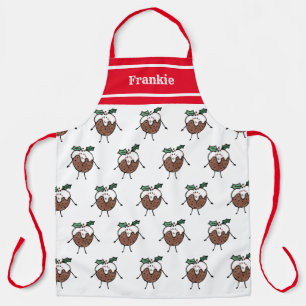 Personalised Cute Christmas Pudding Apron