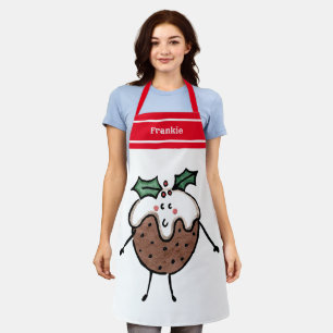 Personalised Cute Christmas Pudding Apron