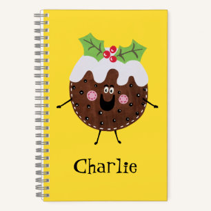 Personalised Cute Christmas Pudding Notebook