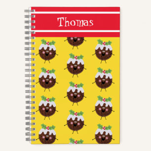 Personalised Cute Christmas Pudding Notebook