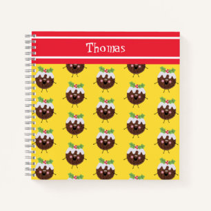 Personalised Cute Christmas Pudding Notebook