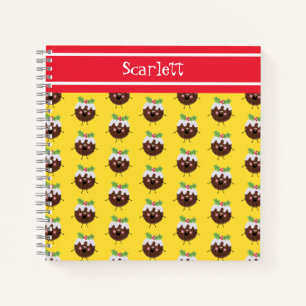 Personalised Cute Christmas Pudding Notebook