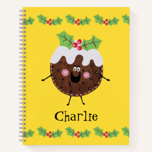 Personalised Cute Christmas Pudding Notebook