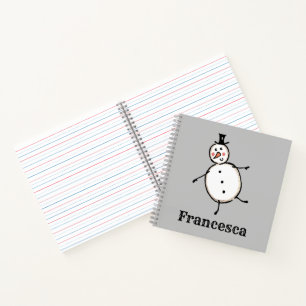 Personalised Cute Christmas Snowman Notebook