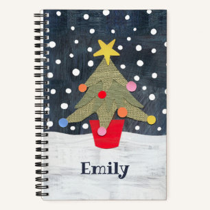 Personalised Cute Christmas Tree Notebook