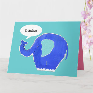 Personalised Cute Elephant Birthday Greetings Card