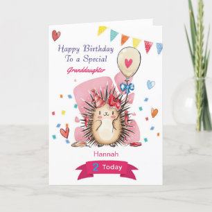 Personalised Cute Hedgehog Birthday Card