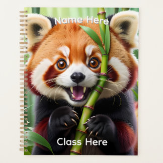 Personalised Cute Kawaii style Red Panda  Planner