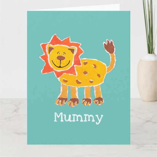 Personalised Cute Lion Mother's Day Card (Front)